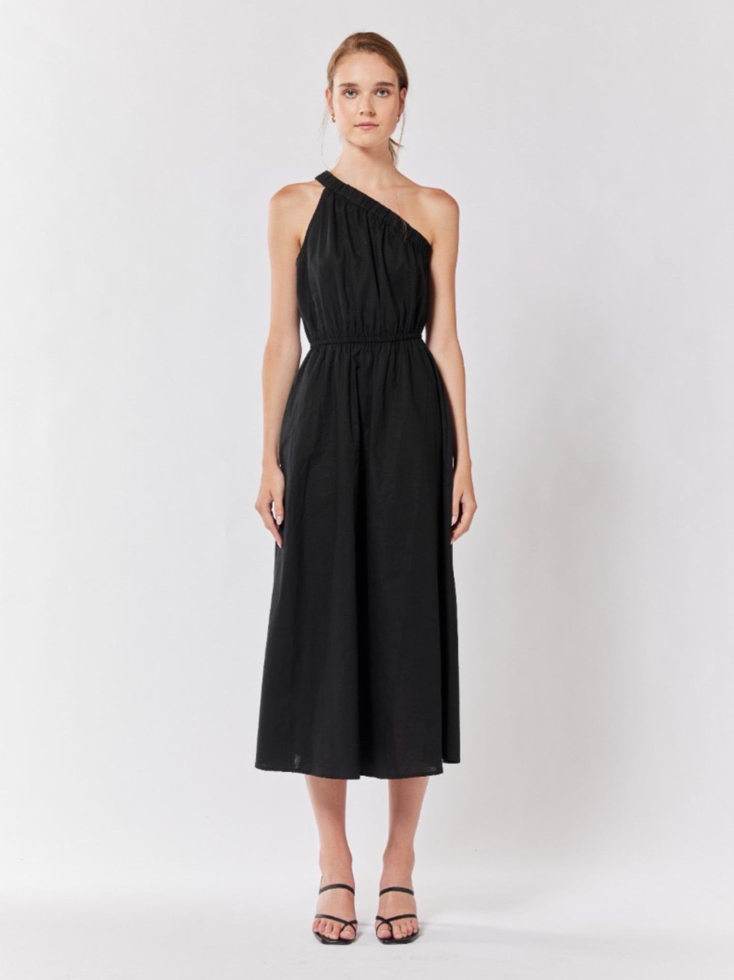 ASHIO MIDI DRESS -BLACK