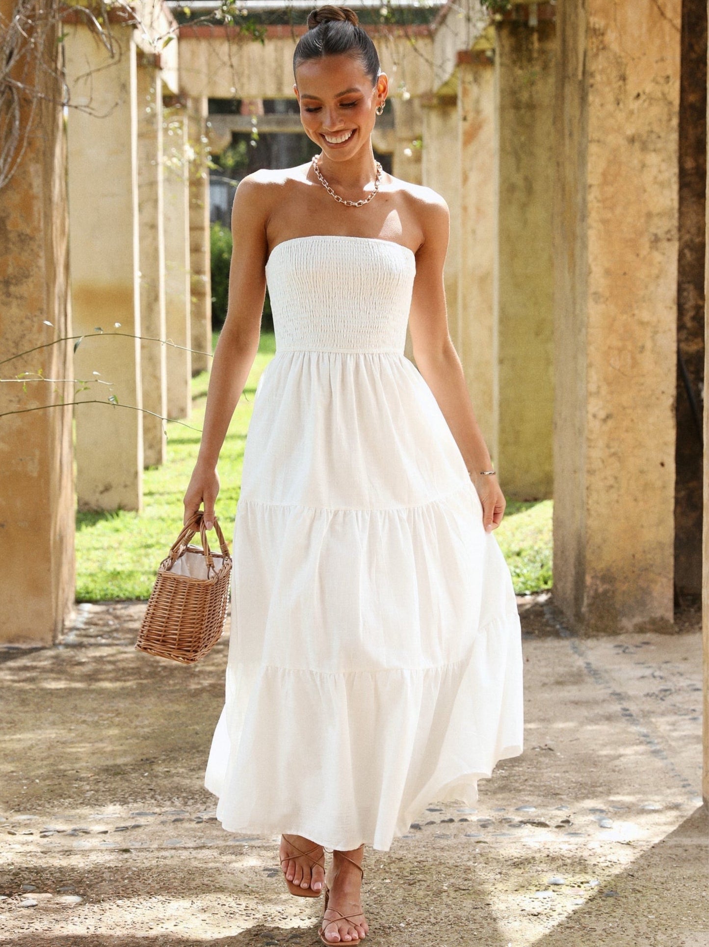 SUZI MIDI DRESS -WHITE