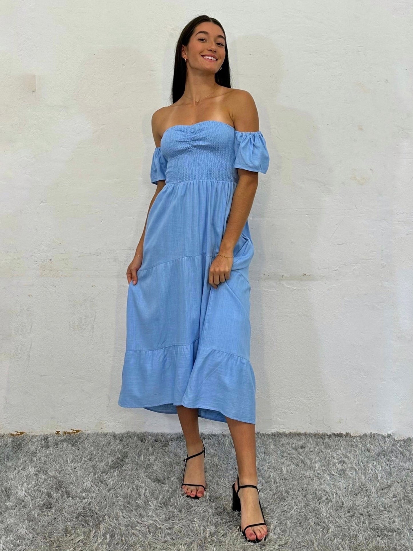 KOKI MIDI DRESS -BLUE