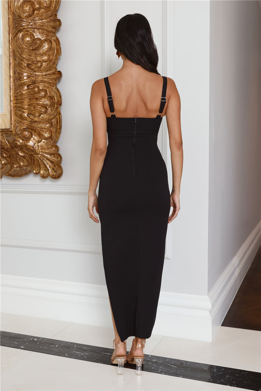 BOTTEGA MIDI DRESS -BLACK