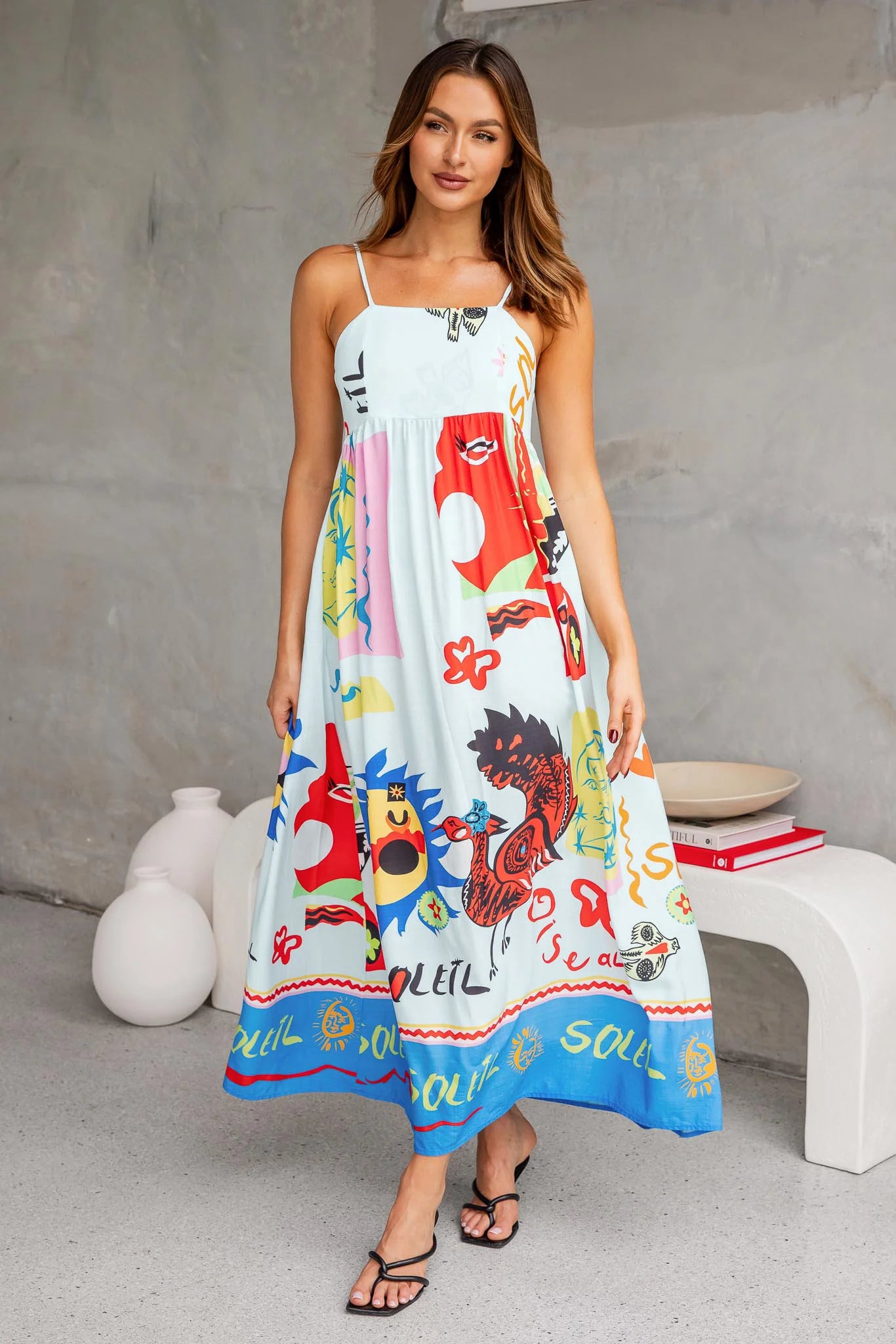 ASTERIA MAXI DRESS -BLUE PRINTS