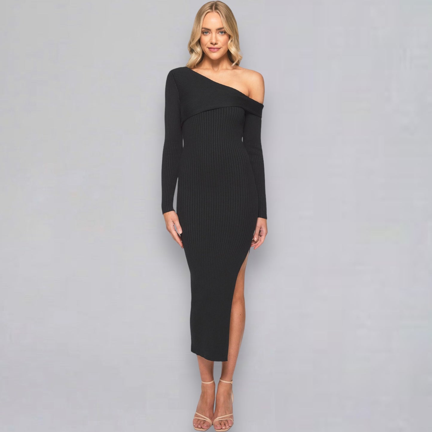 ASOLIN MIDI DRESS -BLACK