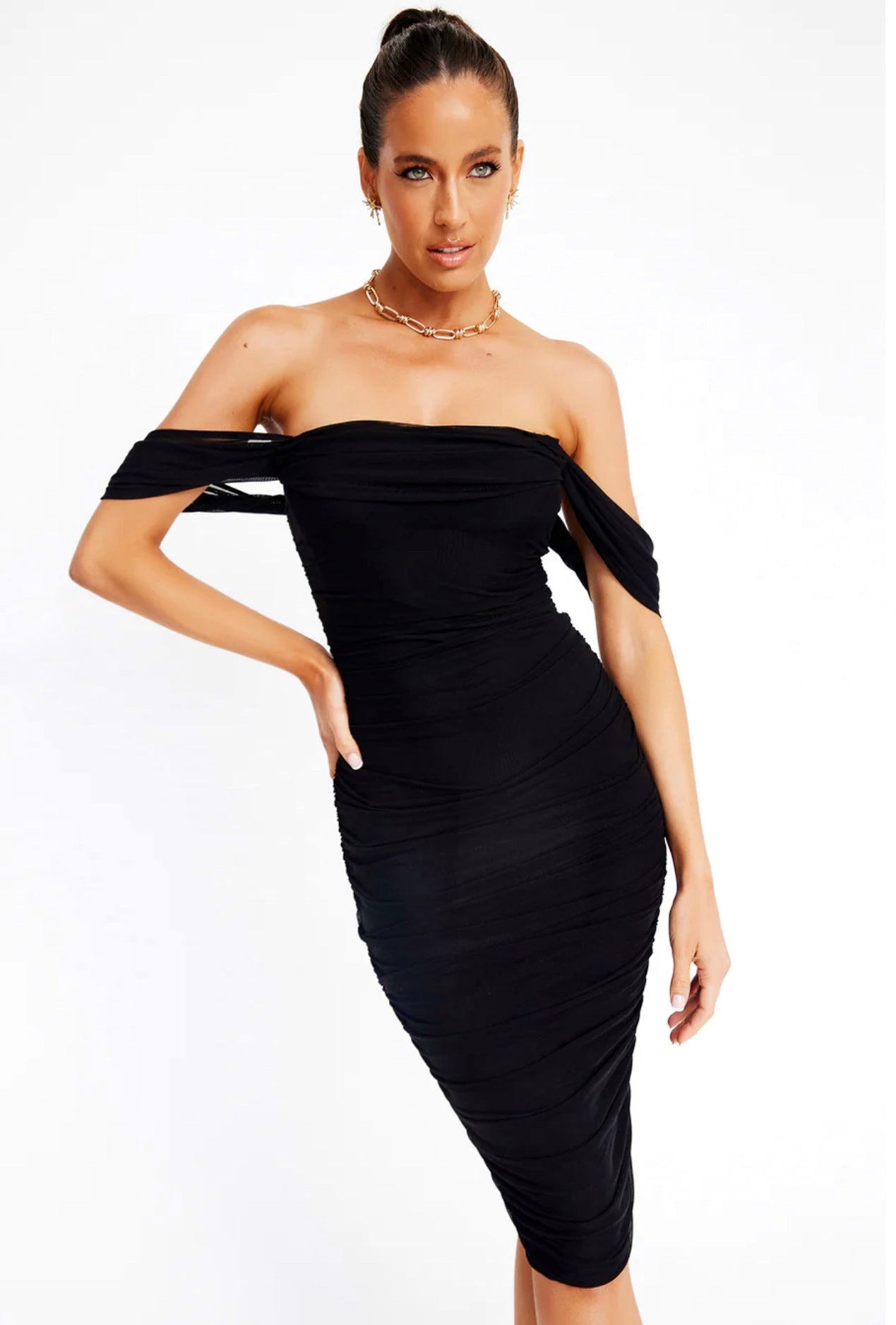 MATIL MIDI DRESS -BLACK