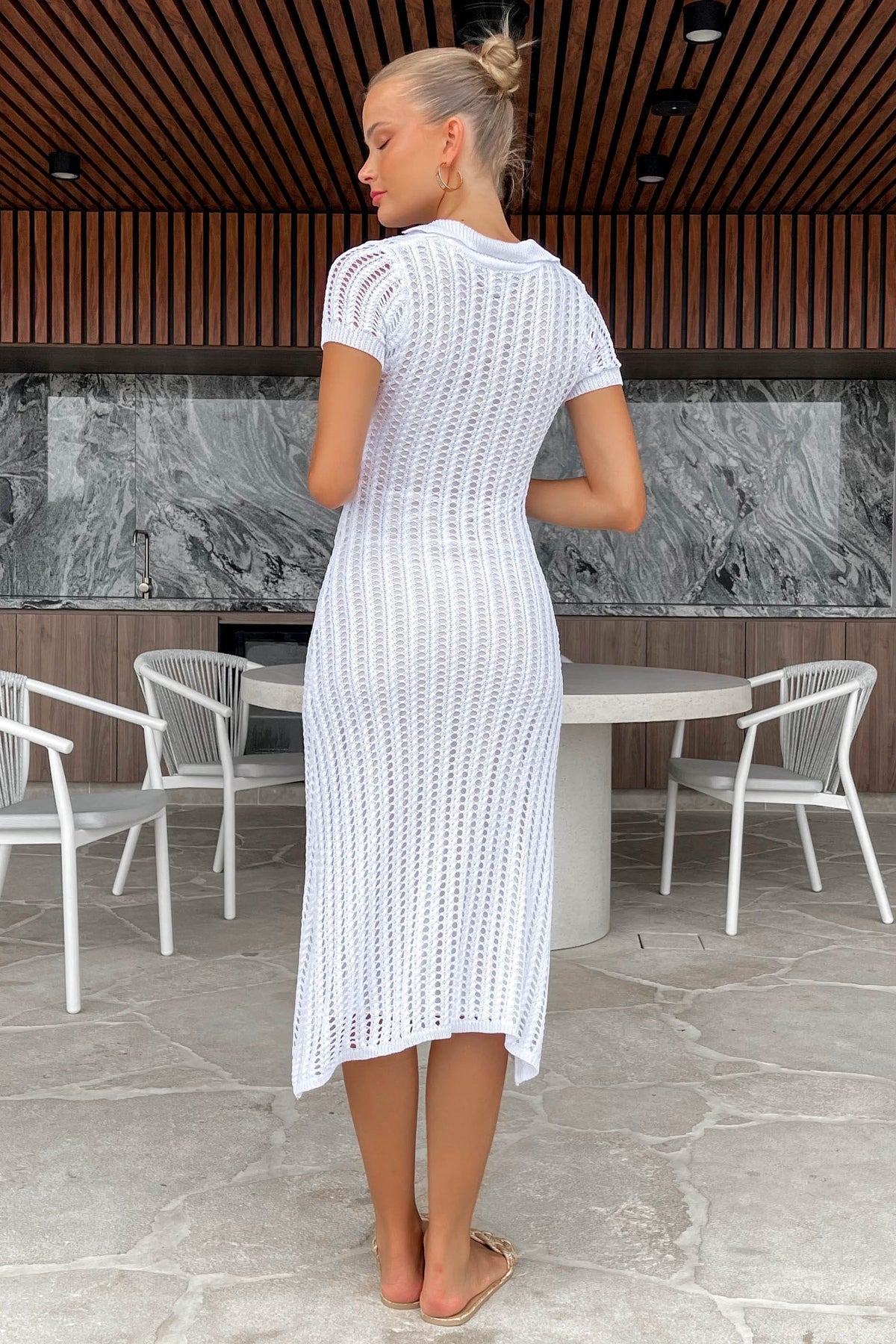 ELLIA MIDI DRESS -WHITE