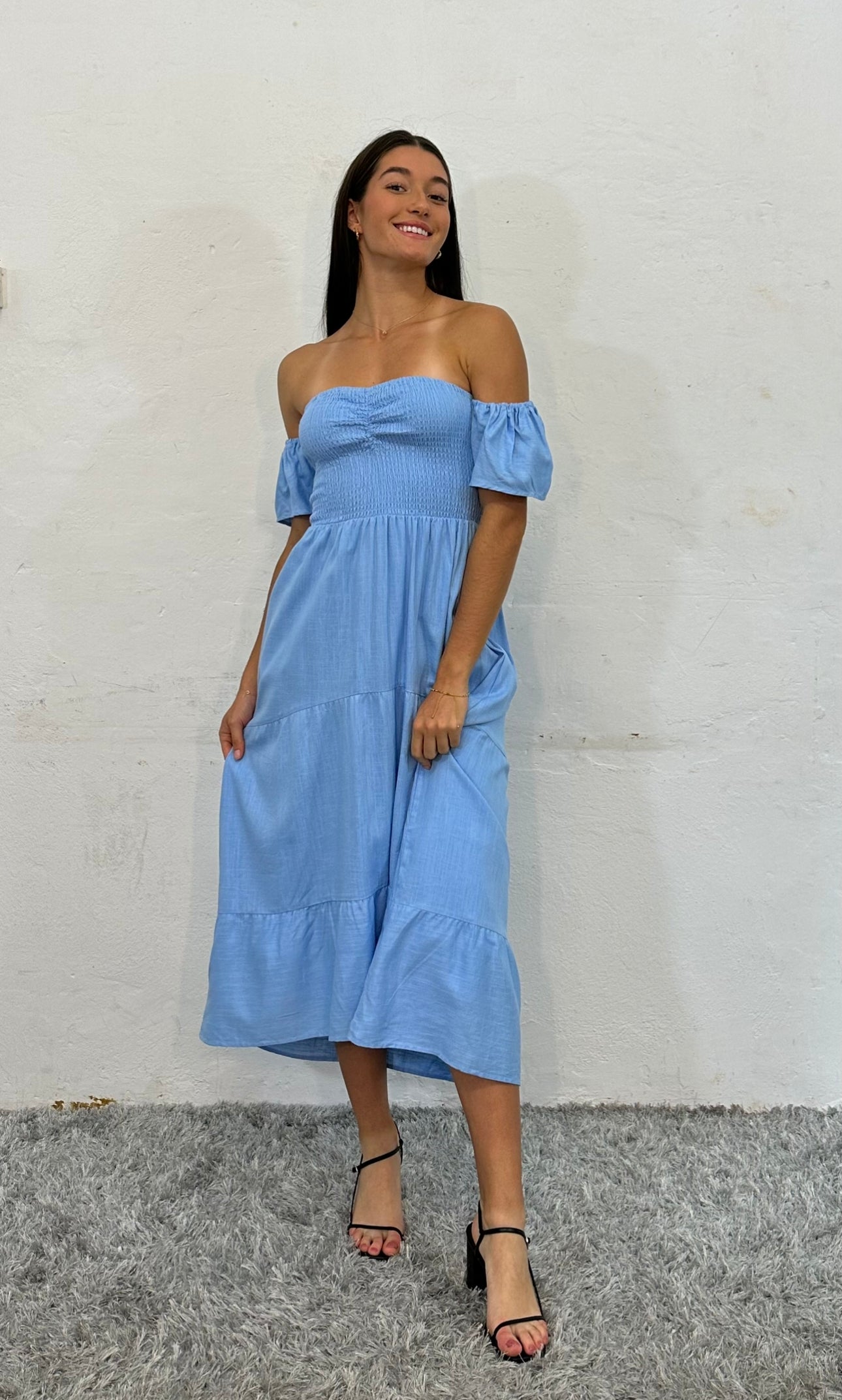 KOKI MIDI DRESS -BLUE