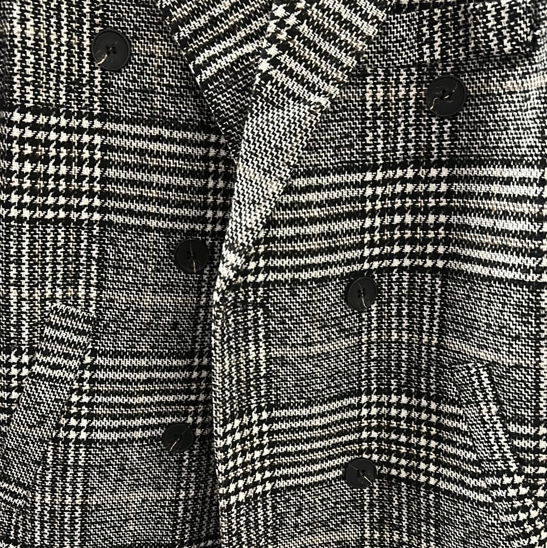 ASPEN CHECKED TRENCH COAT -BLACK/WHITE