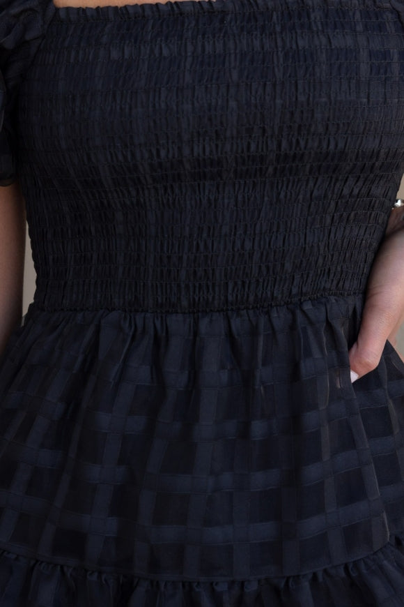KSEA MIDI DRESS -BLACK