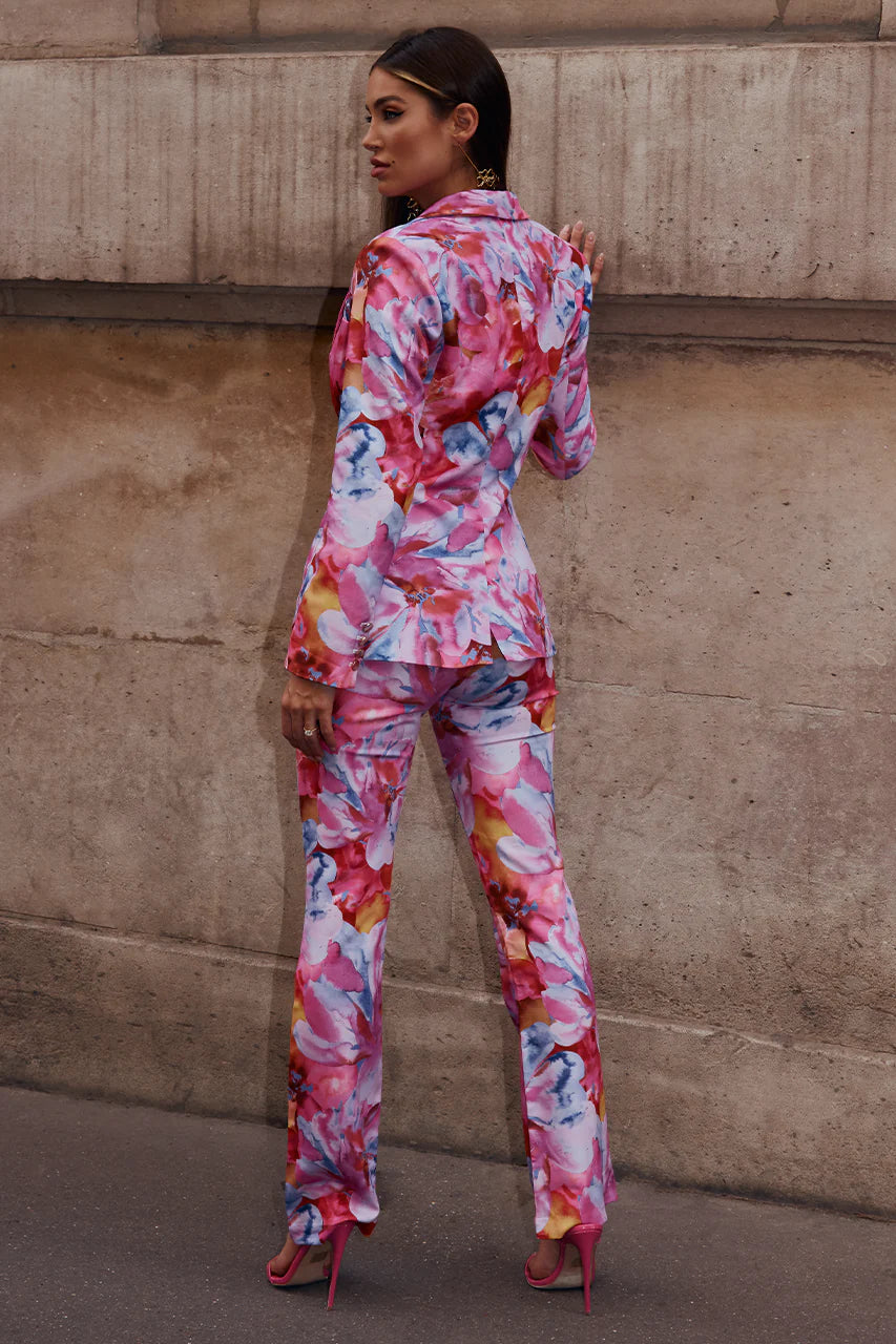 AVARA FITTED BLAZER -PINK FLORAL