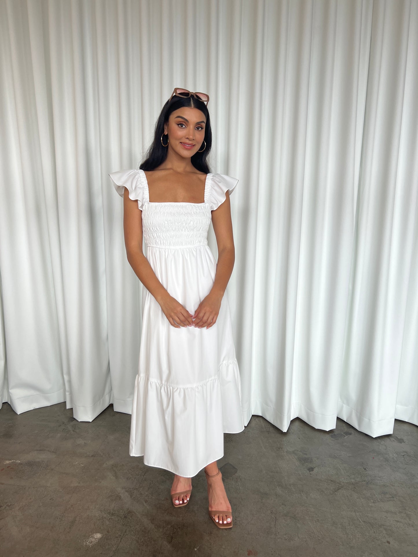 CALL ME BABY MAXI DRESS -WHITE