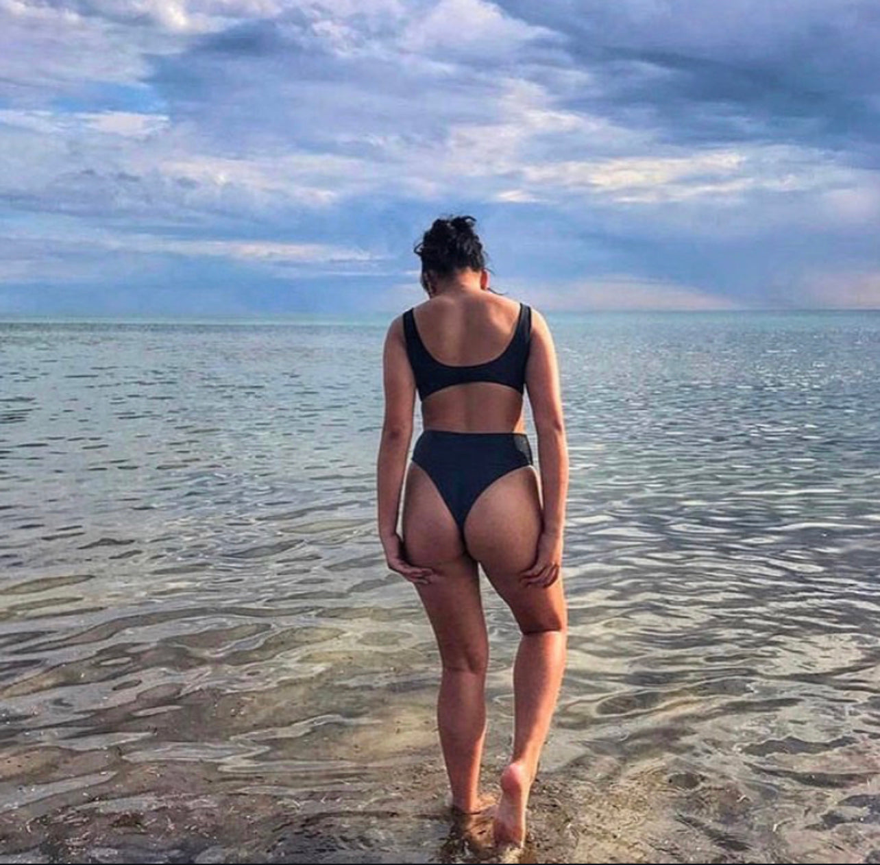 BUCKLE UP ONE PIECE SWIMWEAR -BLACK