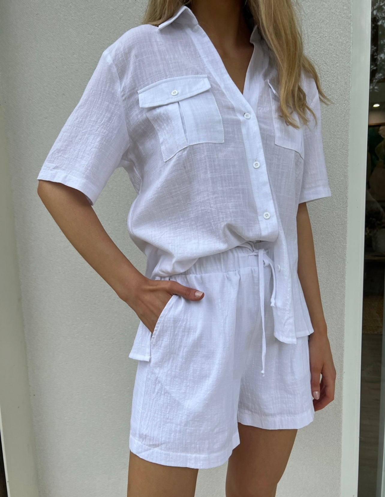 KOI SHIRT & SHORTS SET -WHITE