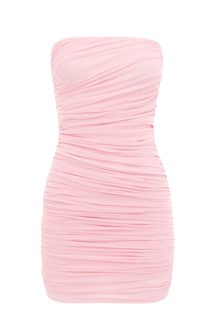 THE MESH MINI DRESS -PINK