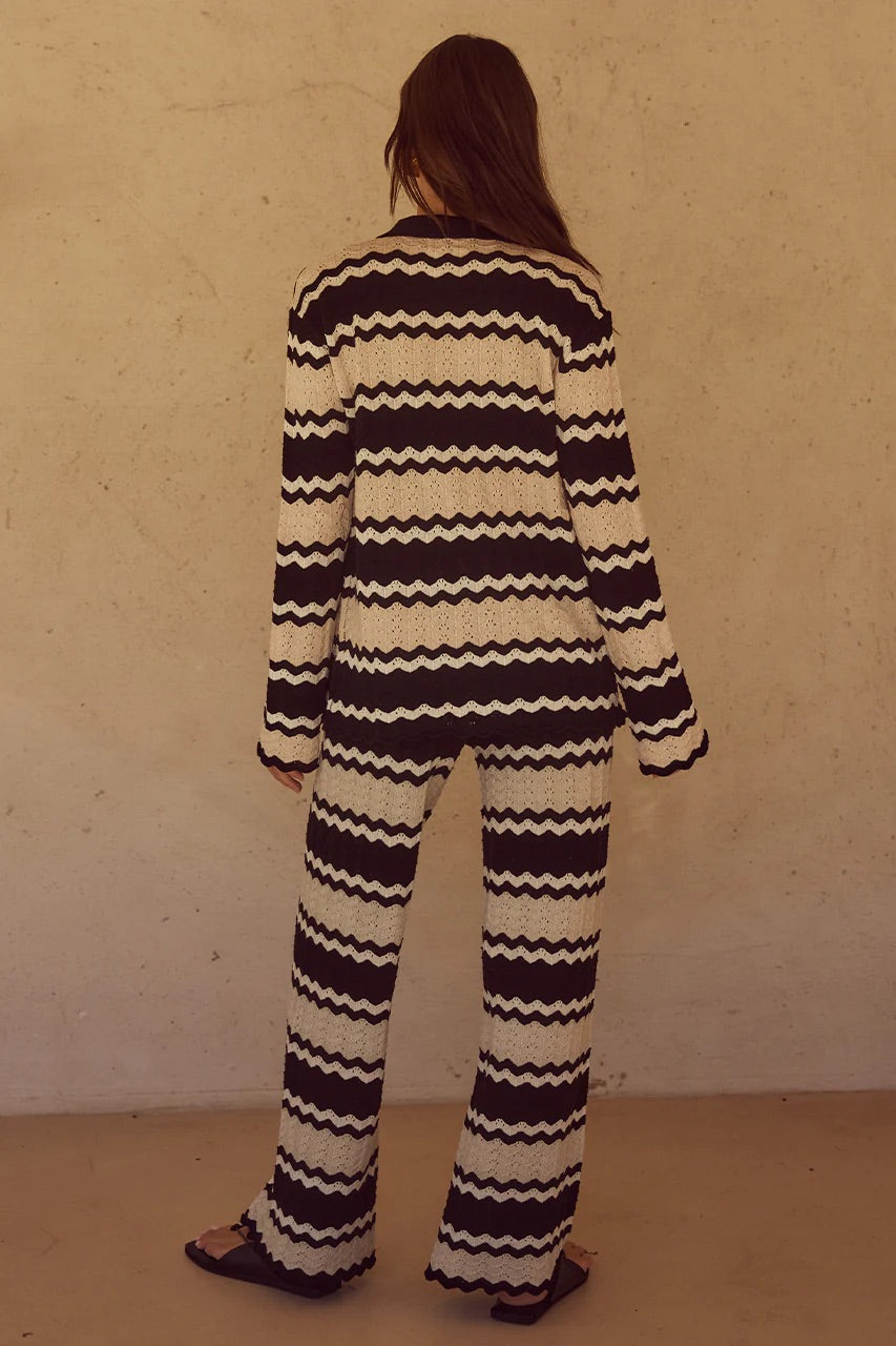 SOFIA KNIT PANT -BLACK/CREAM