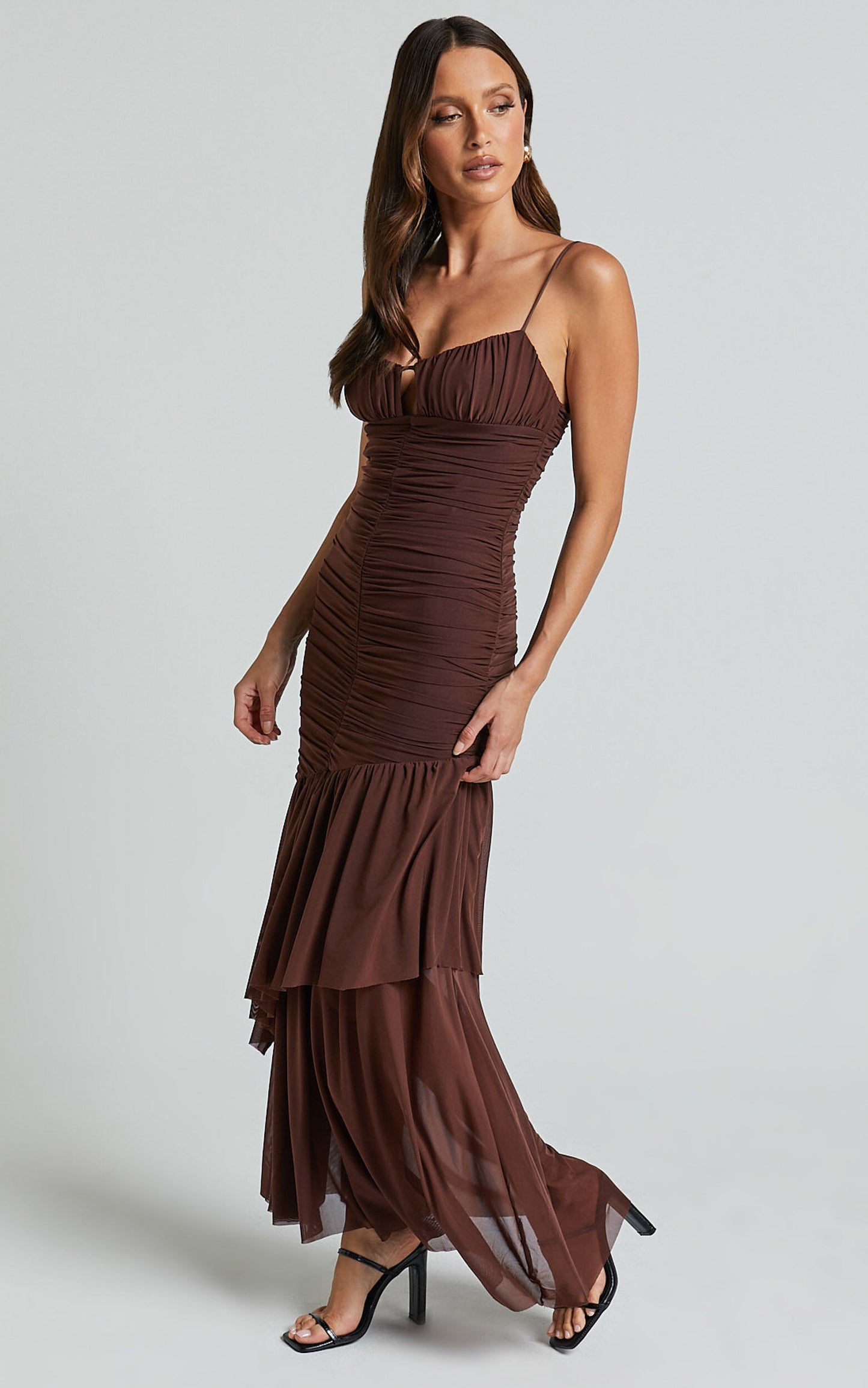 AVELINE MAXI DRESS -CHOCOLATE