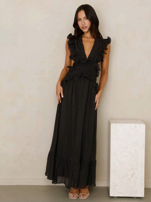 VAYDA MIDI DRESS -BLACK