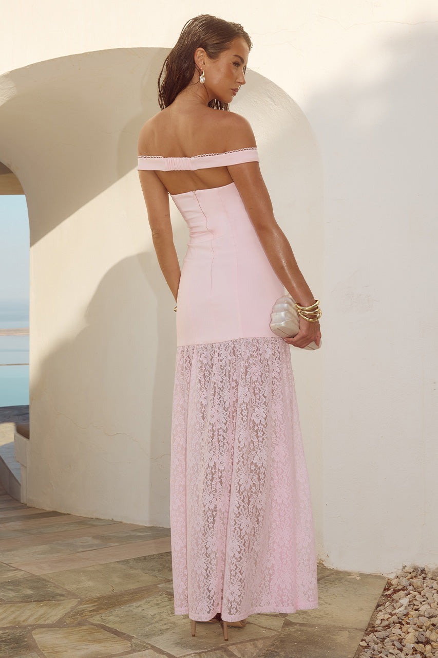 SHAYLA OFF SHOULDER MAXI DRESS - MUSK