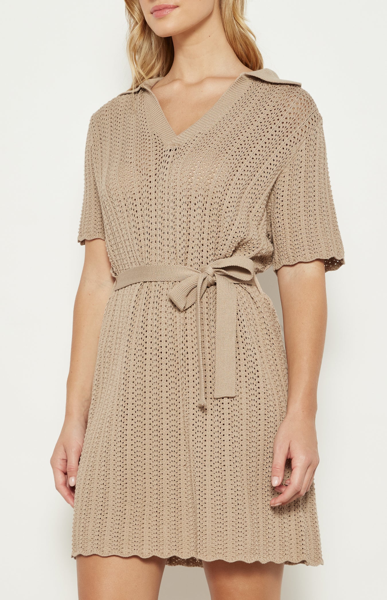 ASHLEIGH KNIT DRESS -BEIGE