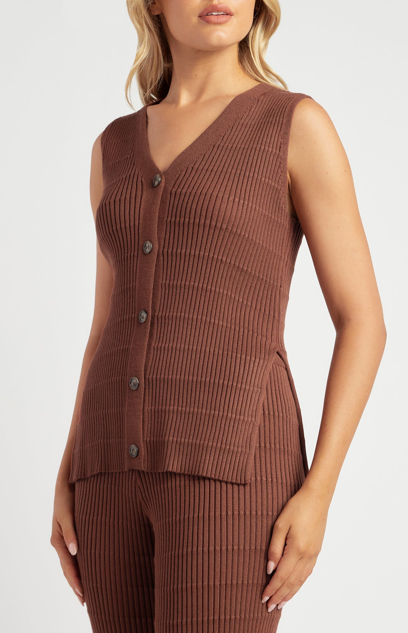 AMINA KNIT SET -CHOCOLATE
