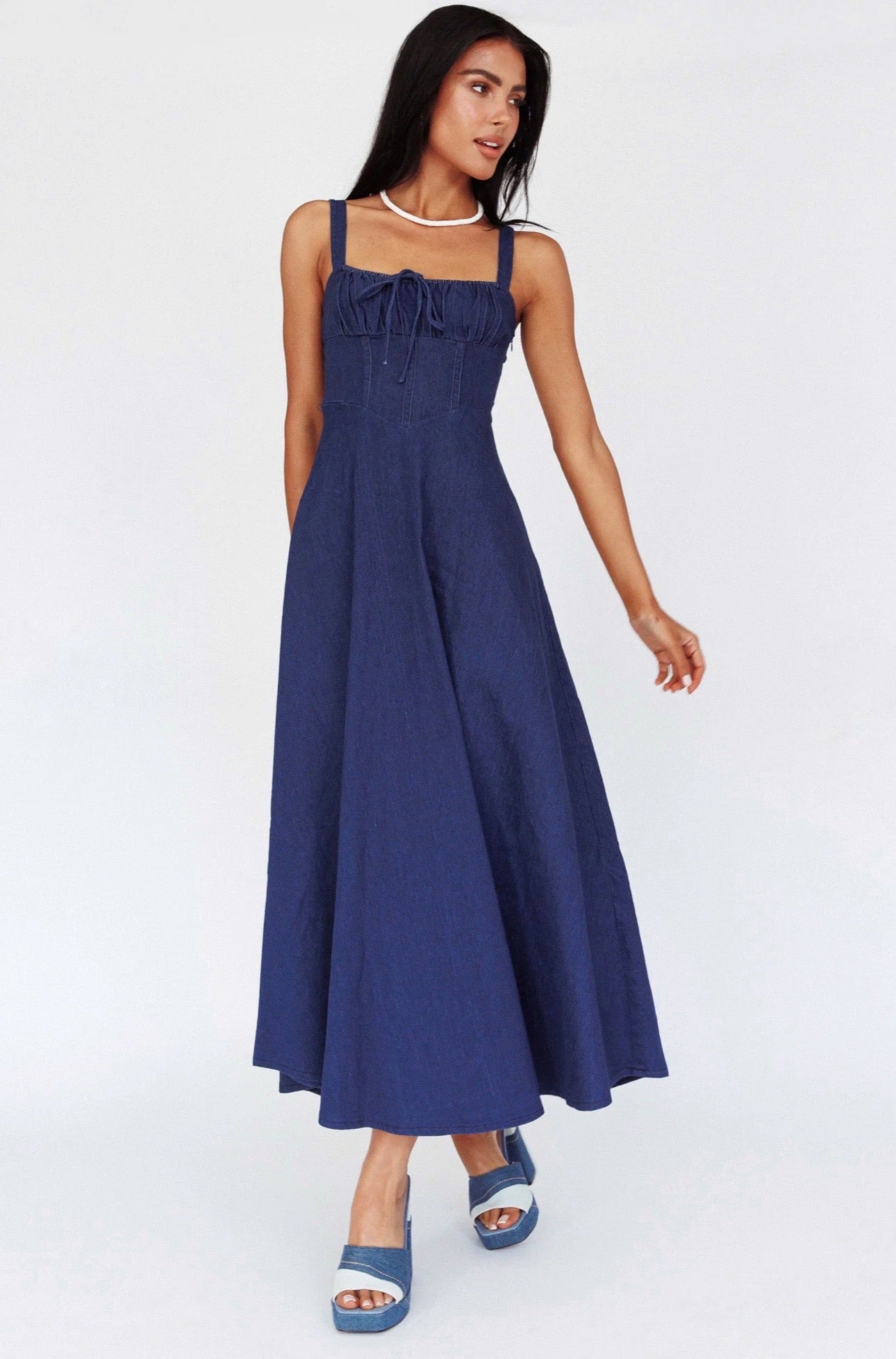 CHRISSY MAXI DRESS -INDIGO