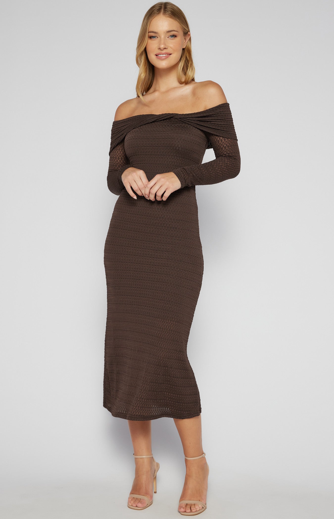 AARAVI MIDI DRESS - CHOCOLATE