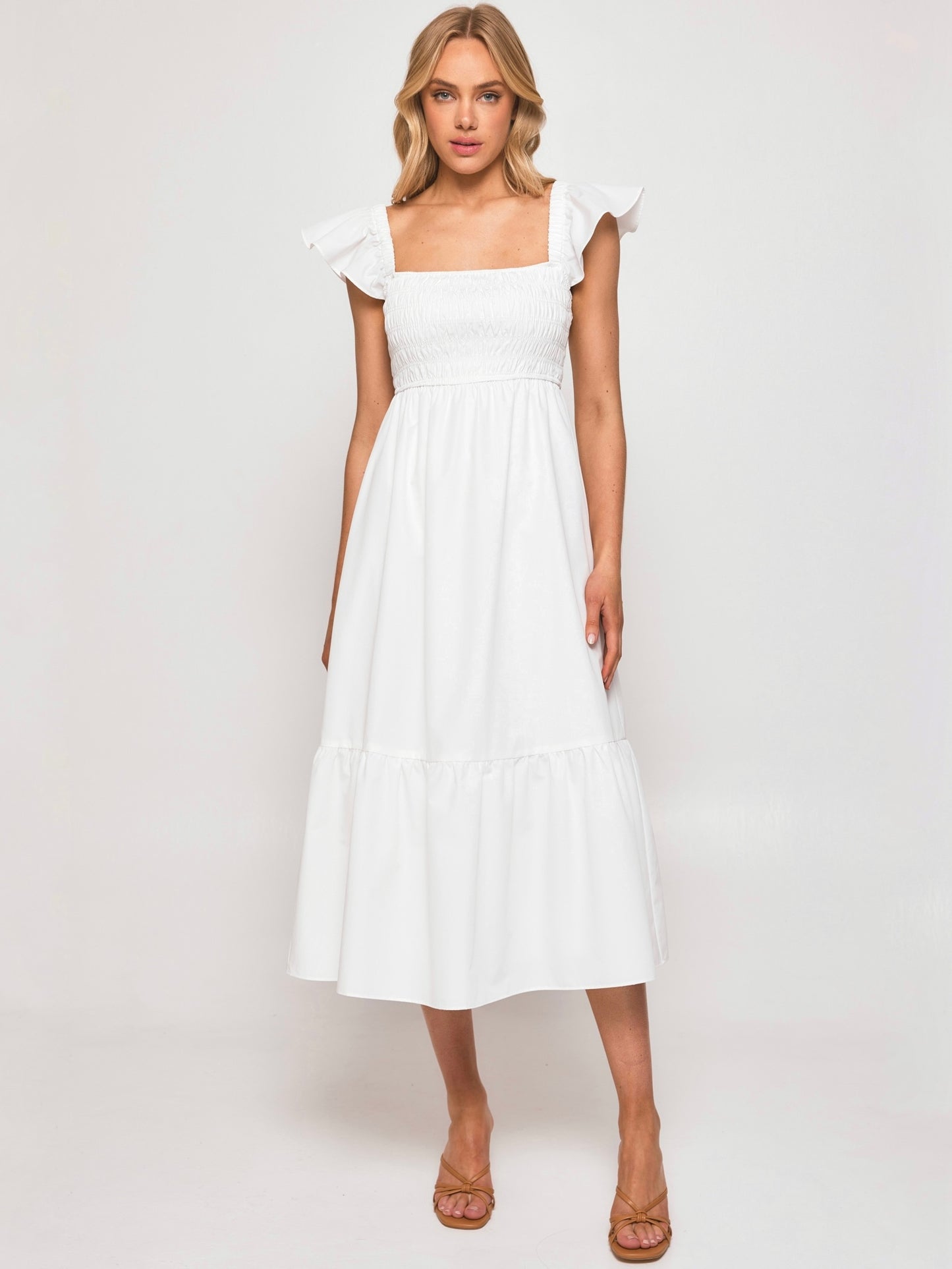 CALL ME BABY MAXI DRESS -WHITE