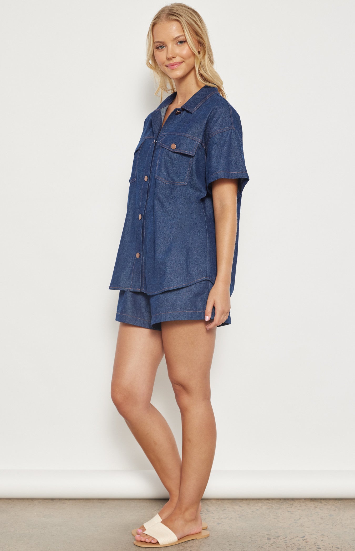 ALBERTINE SHIRT & SHORT SET -DARK NAVY