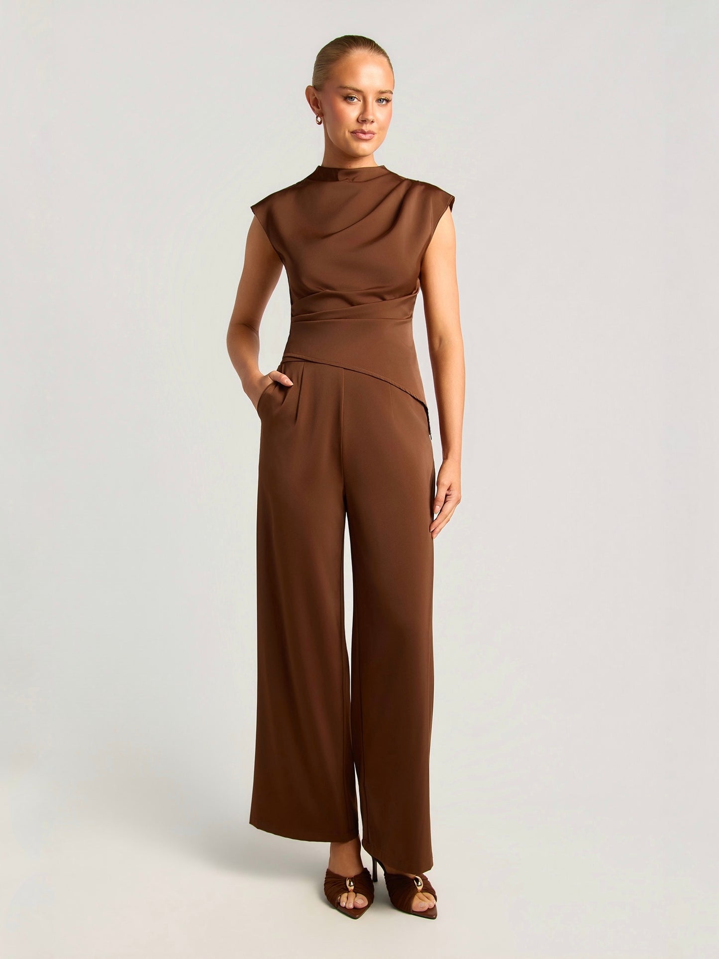 ANTONIO TOP & PANT SET - CHOCOLATE