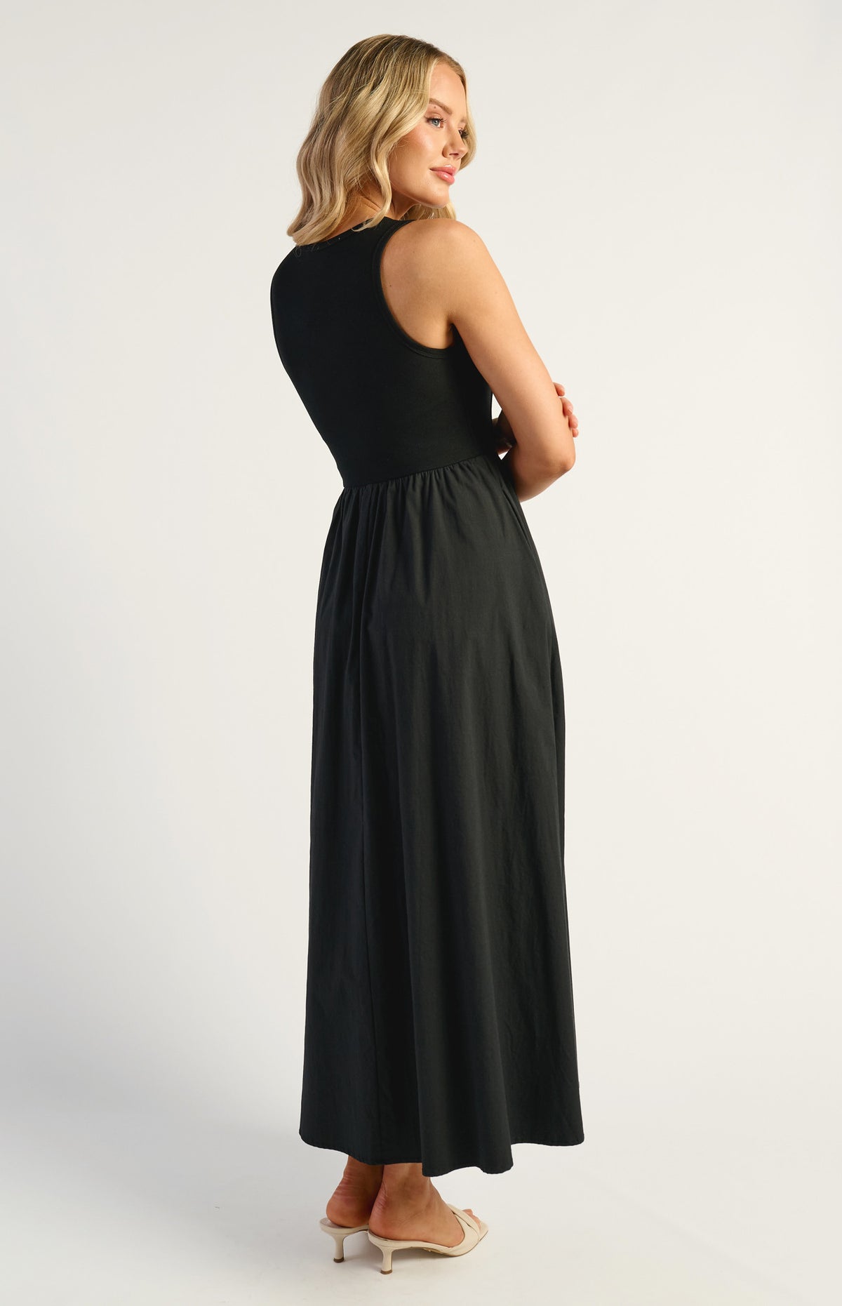 ASHER MIDI DRESS -BLACK