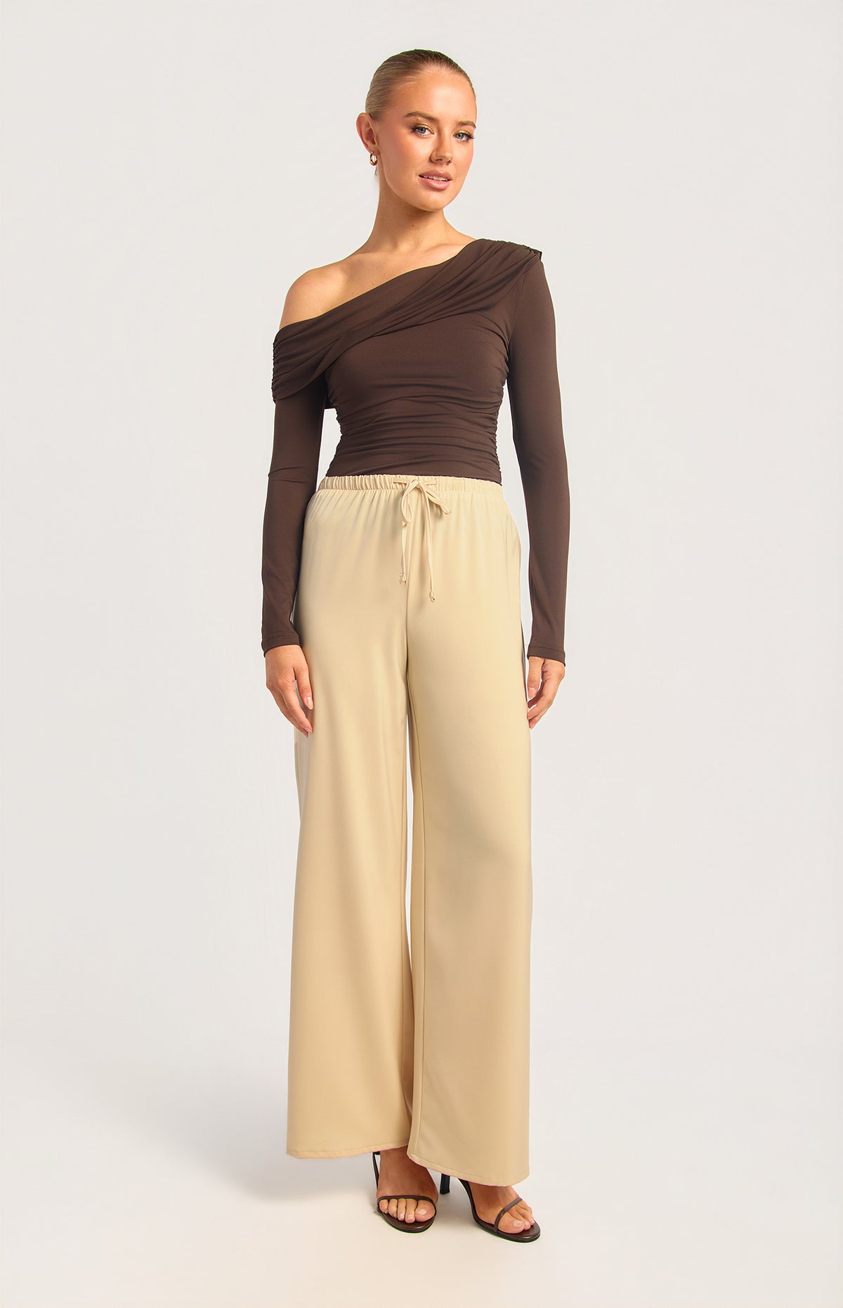 BREE SATIN PANT - CREAM