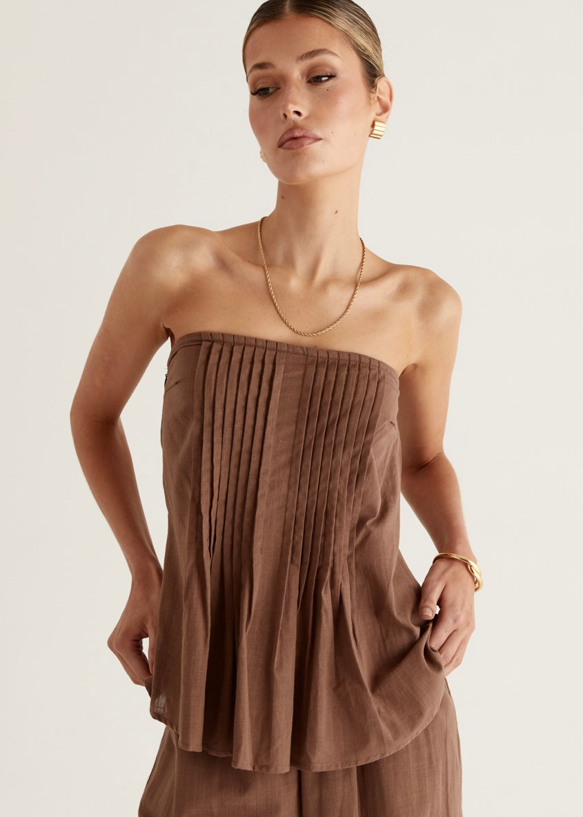 CALYPSO TOP & PANT SET -CHOCOLATE