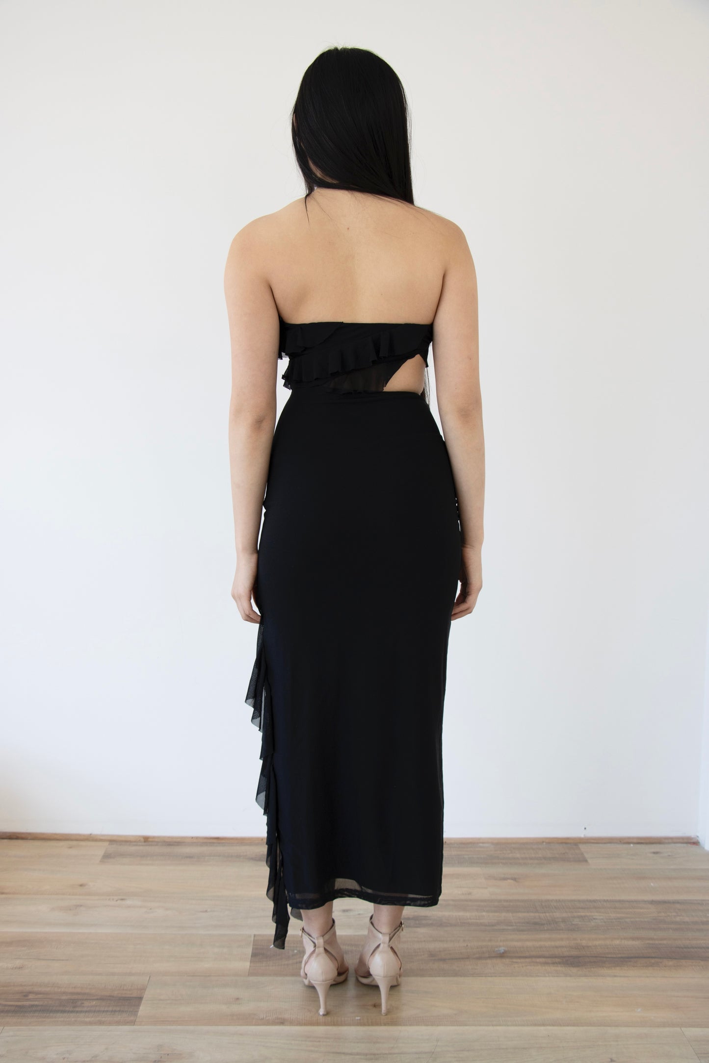 ZESTY MIDI DRESS -BLACK