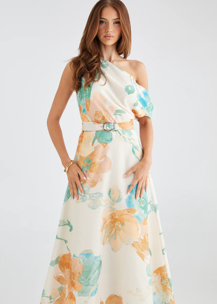BLOSSOM MIDI DRESS - TANGERINE BLUE