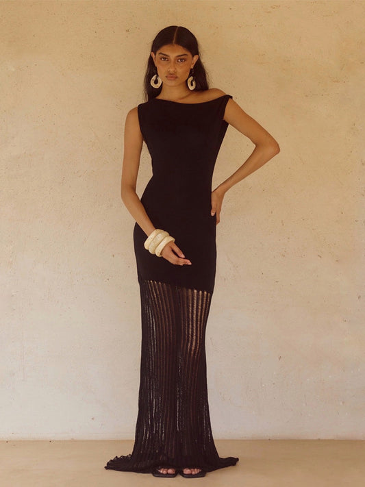 JACQUES KNIT MAXI DRESS - BLACK