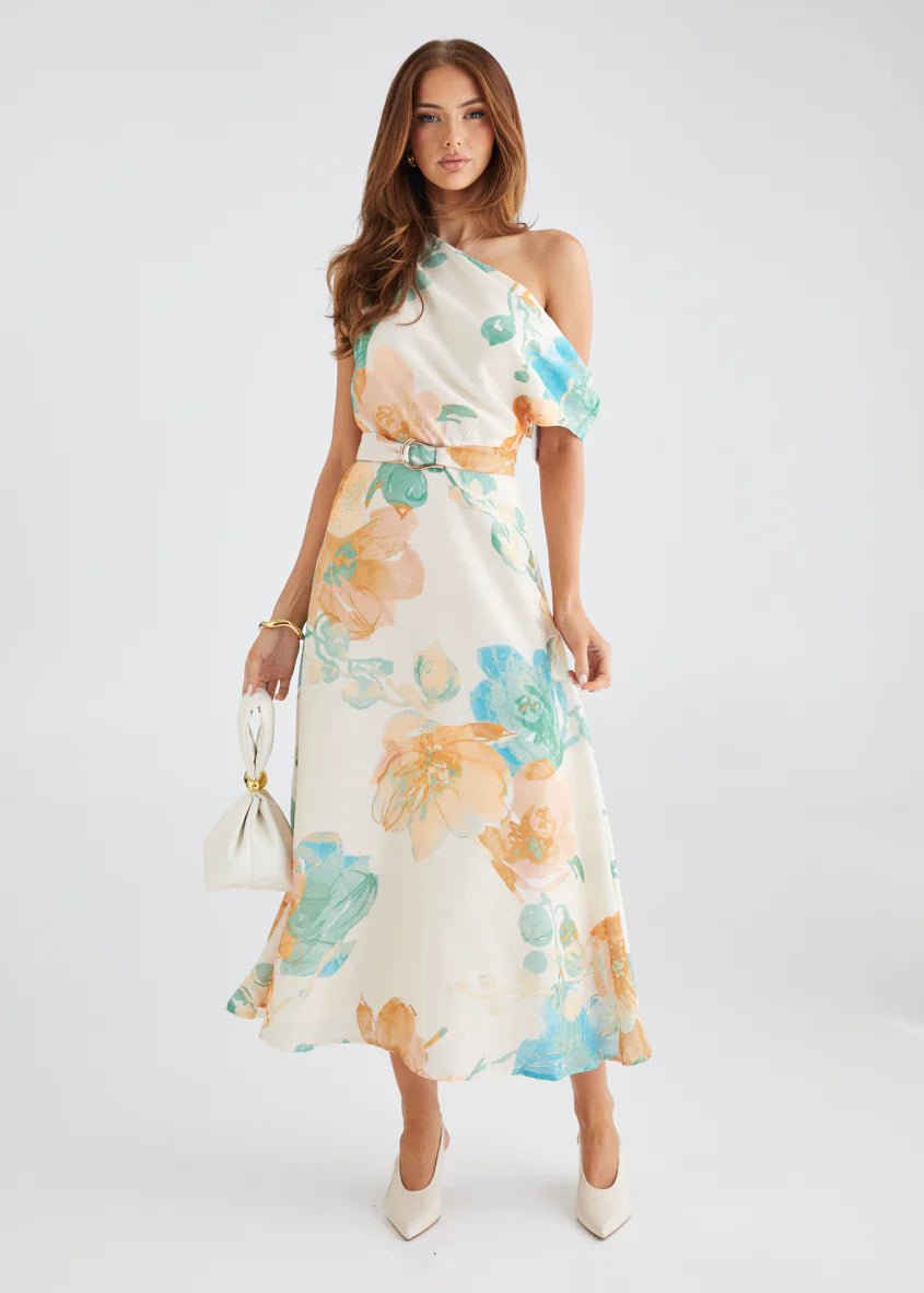 BLOSSOM MIDI DRESS - TANGERINE BLUE