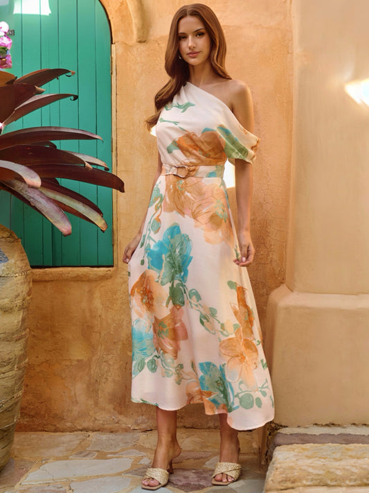 BLOSSOM MIDI DRESS - TANGERINE BLUE