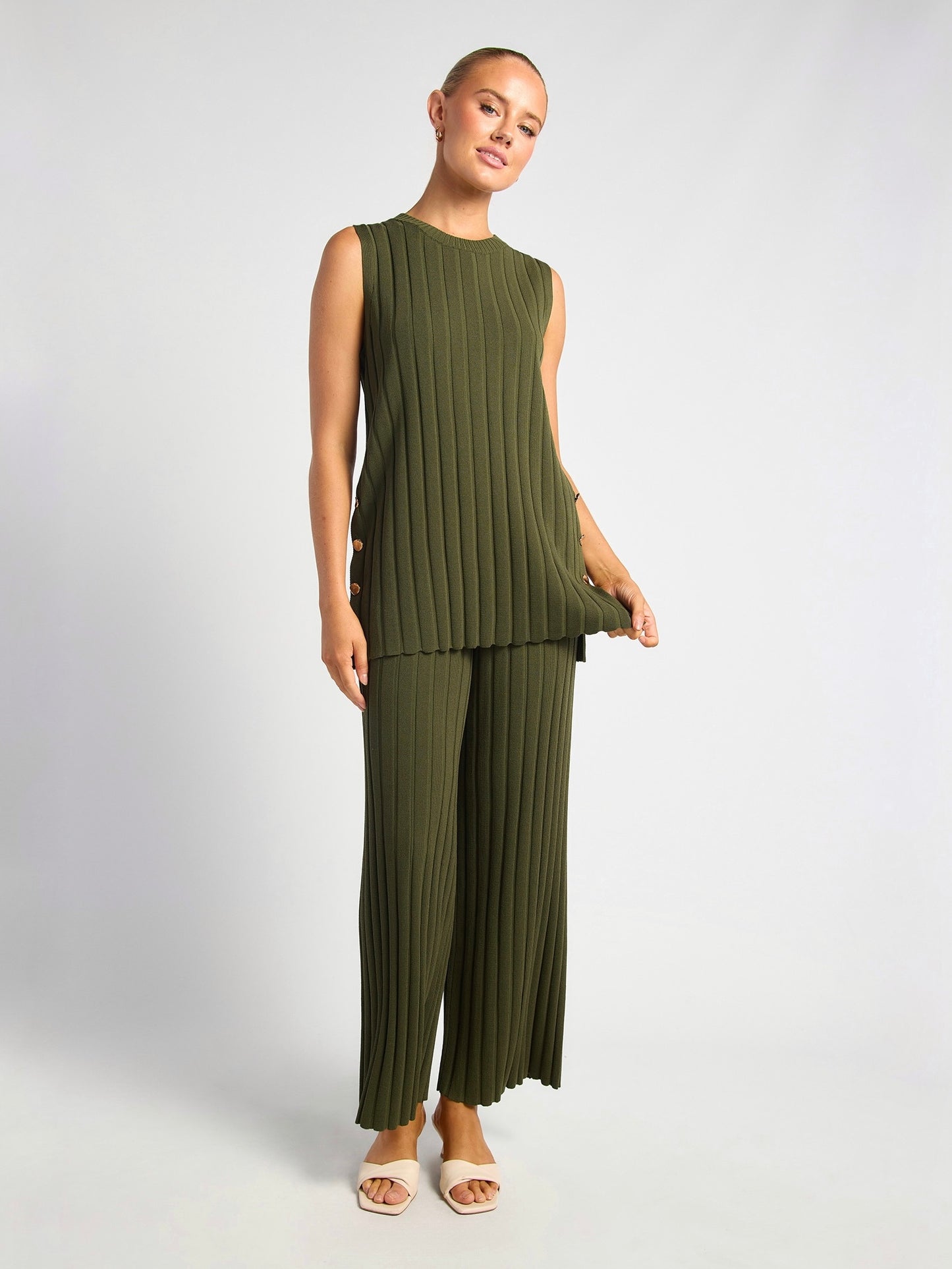 AMOSSO KNIT SET -OLIVE