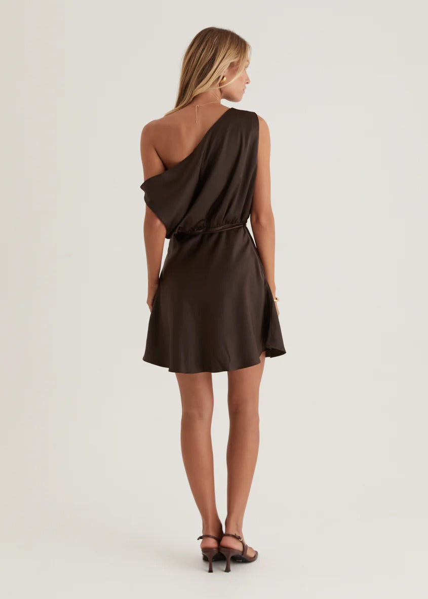 VINNIE MINI DRESS -CHOCOLATE