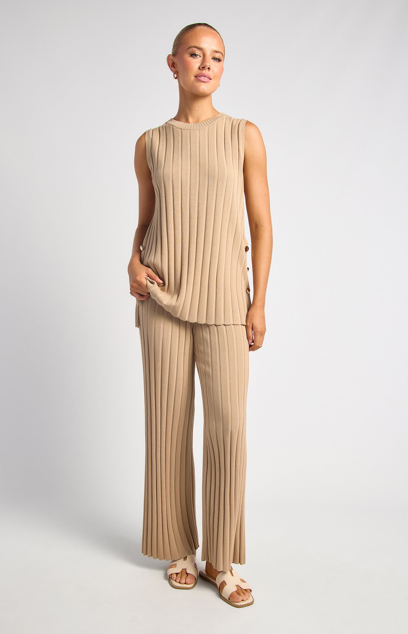 AMOSSO KNIT SET -BEIGE