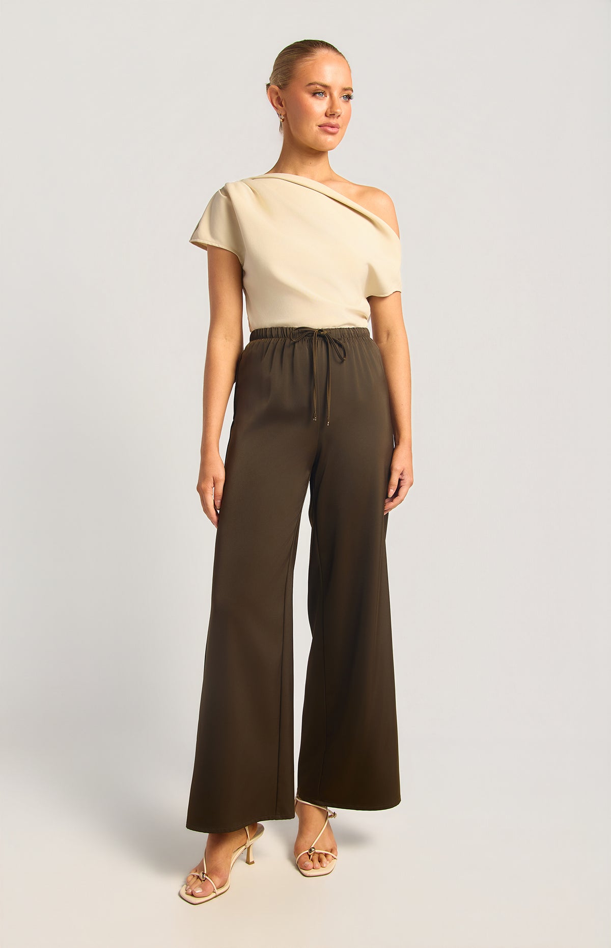 BREE SATIN PANT -ESPRESSO