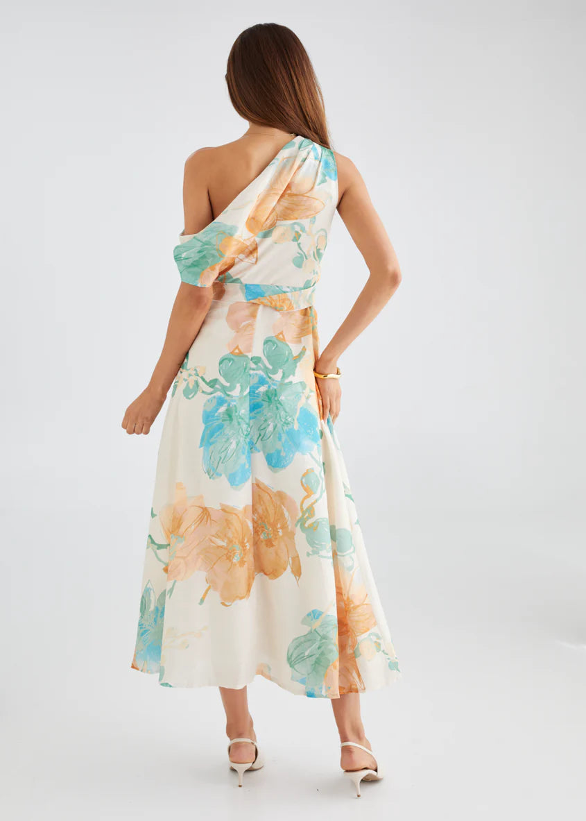BLOSSOM MIDI DRESS - TANGERINE BLUE