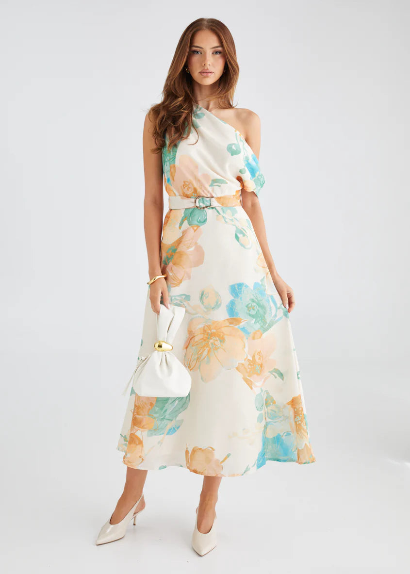 BLOSSOM MIDI DRESS - TANGERINE BLUE