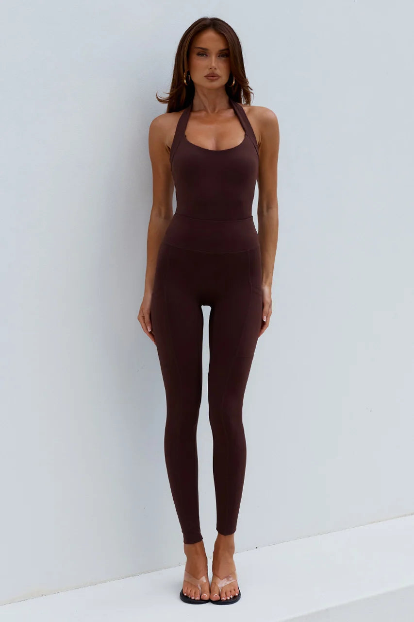 TILLY HIGH WAISTED LEGGINGS - CHOCOLATE