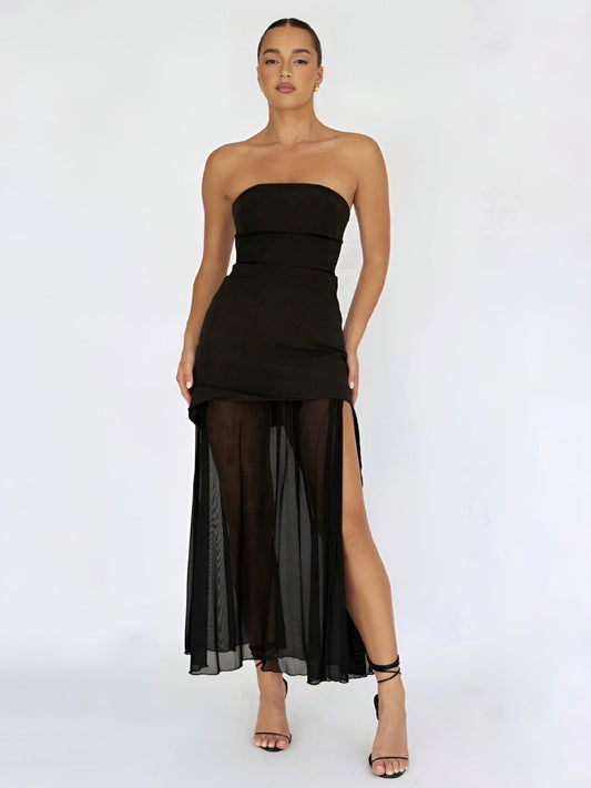 DARCY MIDI DRESS -BLACK