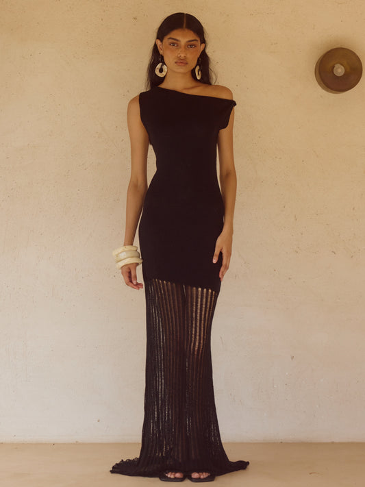 JACQUES KNIT MAXI DRESS - BLACK