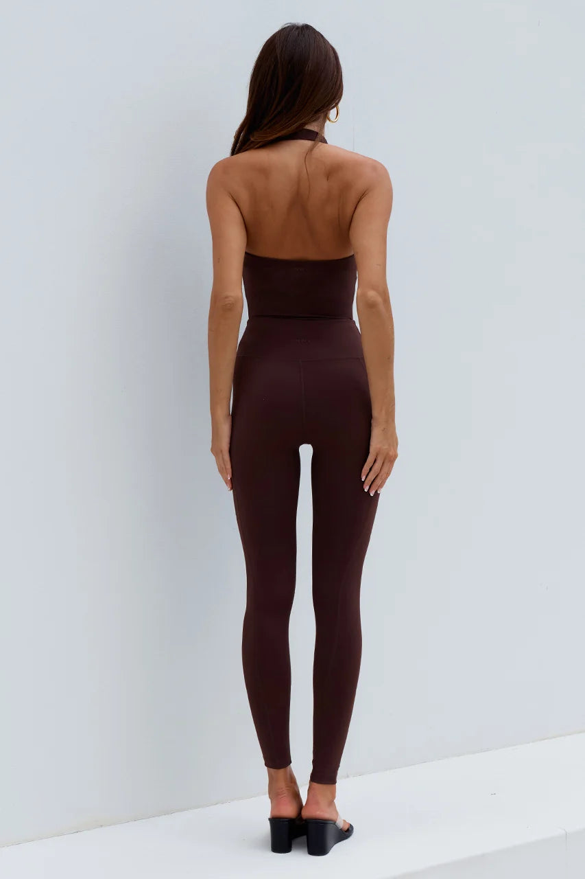 TILLY HIGH WAISTED LEGGINGS - CHOCOLATE