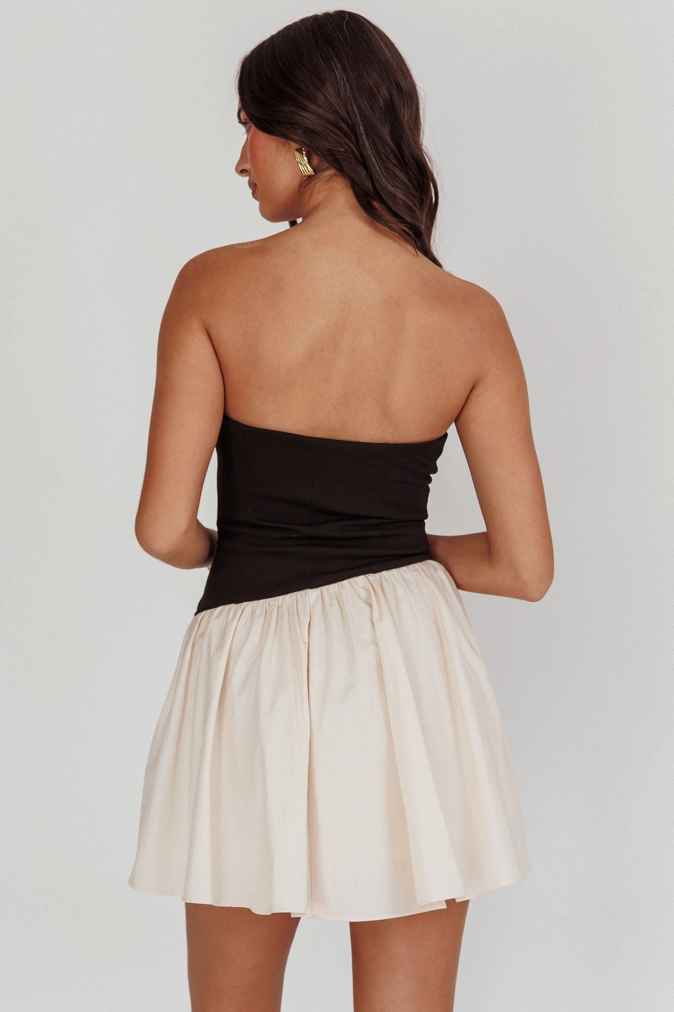 IZZIE  MINI DRESS -BLACK/CREAM
