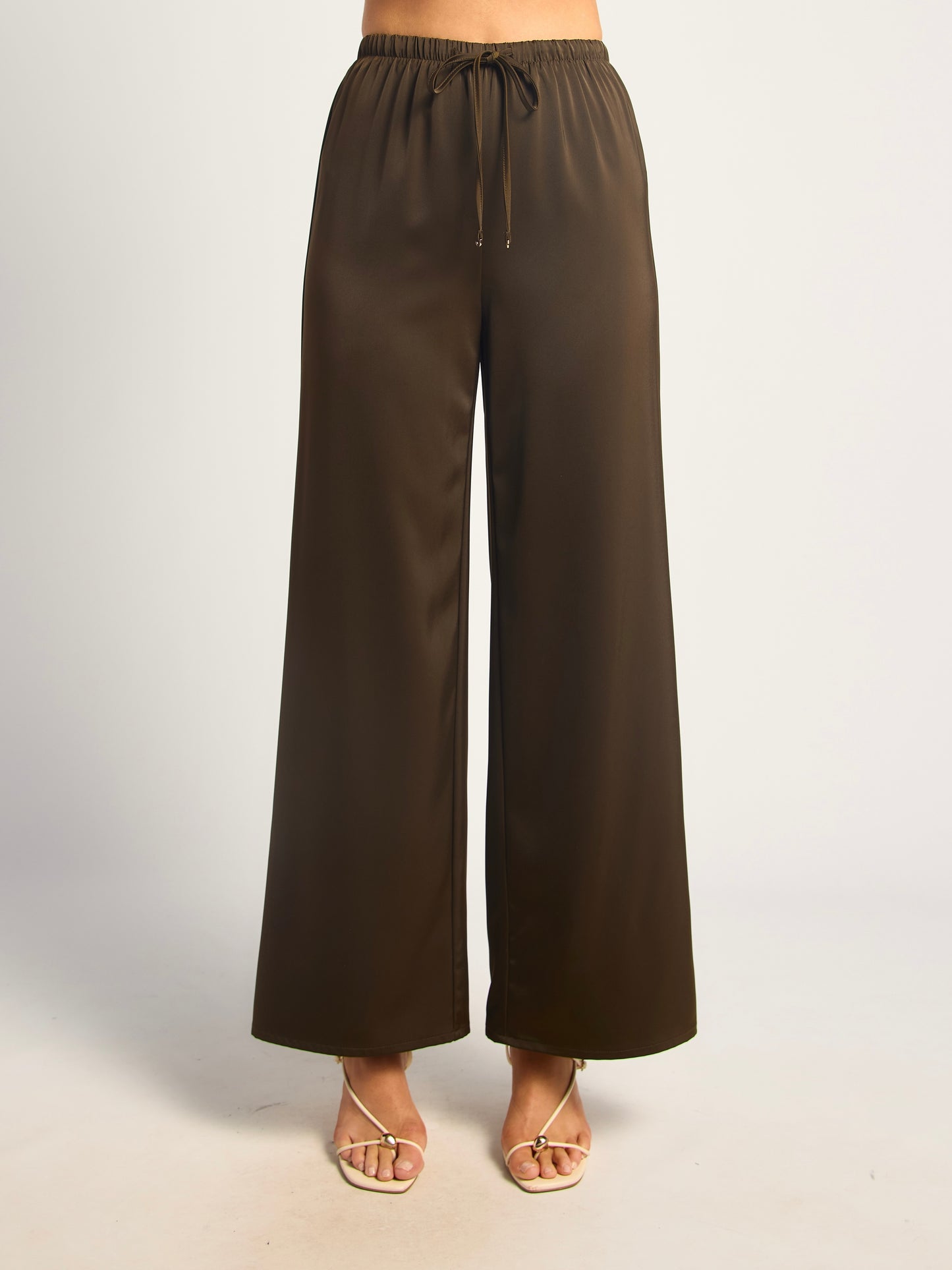 BREE SATIN PANT -ESPRESSO