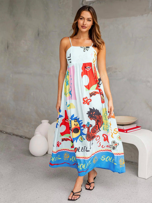 ASTERIA MAXI DRESS -BLUE PRINTS