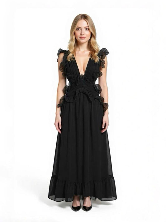 VAYDA MIDI DRESS -BLACK