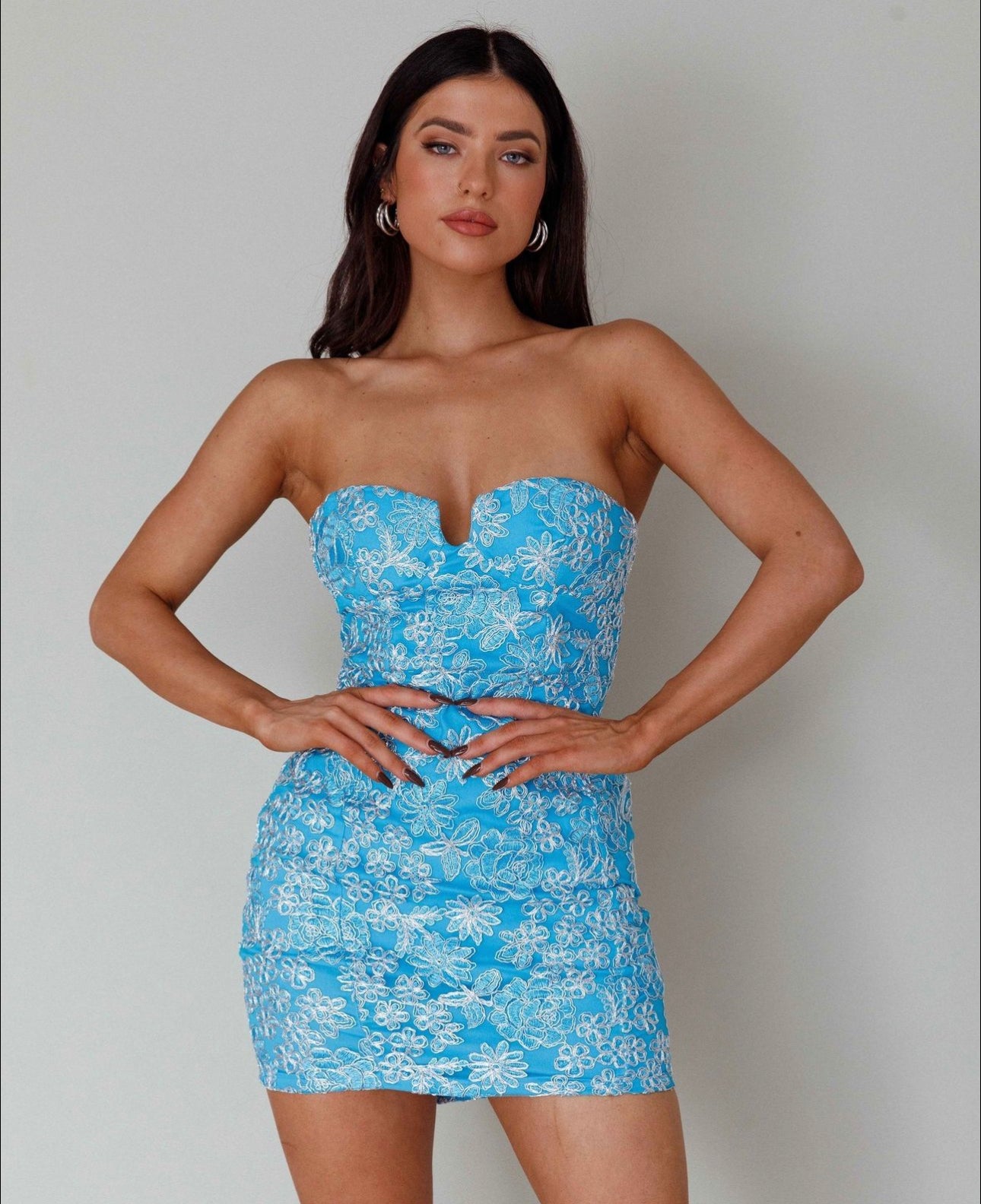 CORALL MINI DRESS -BLUE